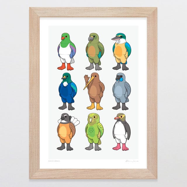 Glenn Jones Art Fancy Dress Art Print Art Print A4 / Oak