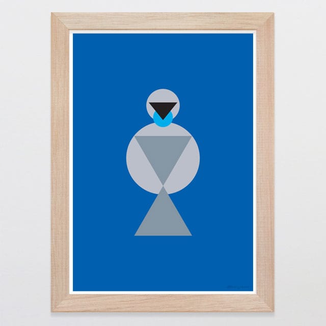 Glenn Jones Art Geometric Kokako Art Print A4 / Oak