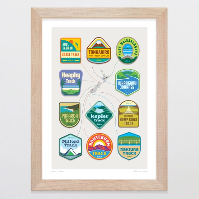 Glenn Jones Art Great Walks Art Print Art Print A4 / Oak