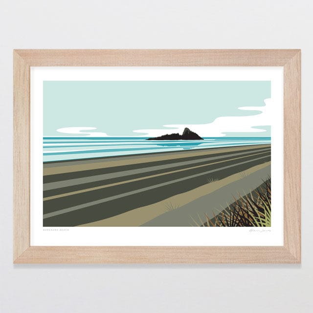 Glenn Jones Art Karekare Beach Art Print Art Print A4 / Oak