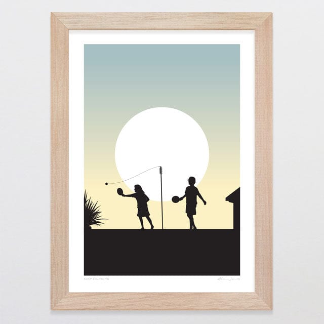 Glenn Jones Art Keep Swinging Art Print Art Print A4 / Oak