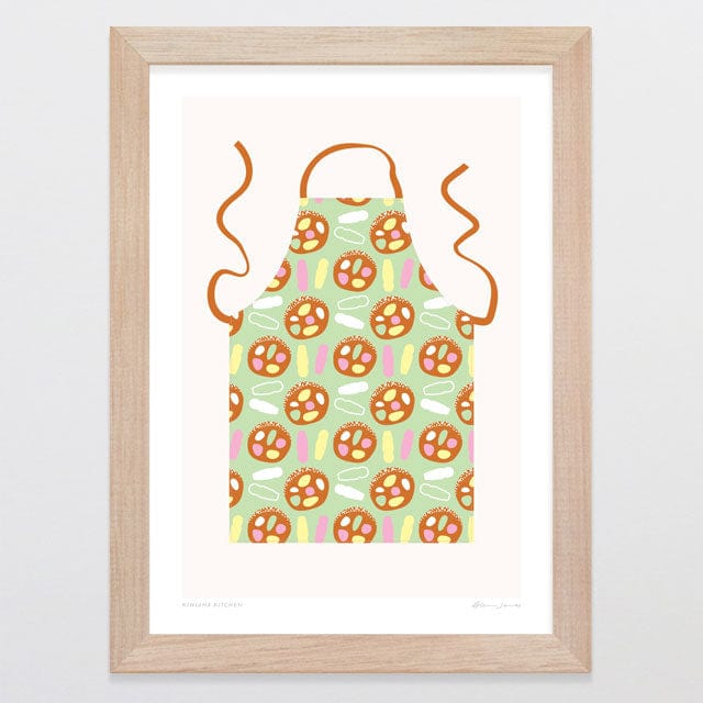Glenn Jones Art Kiwiana Kitchen - Lolly Cake Art Print Art Print A4 / Oak