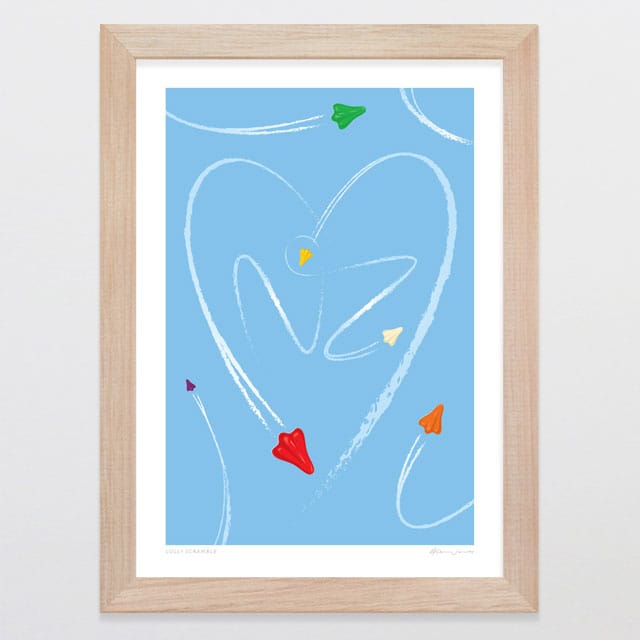 Glenn Jones Art Lollt Scramble Art Print Art Print A4 / Oak