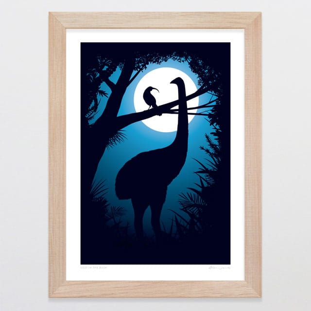 Glenn Jones Art Lost In The Bush Art Print Art Print A4 / Oak