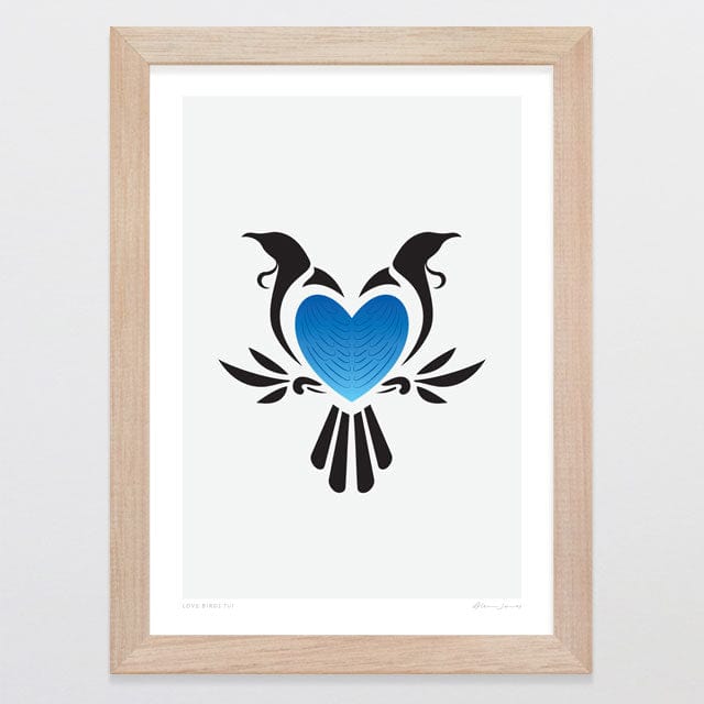 Glenn Jones Art Love Birds Tui Art Print Art Print A4 / Oak
