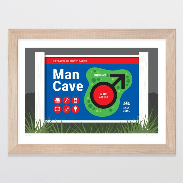 Glenn Jones Art Man Cave Art Print Art Print A4 / Oak