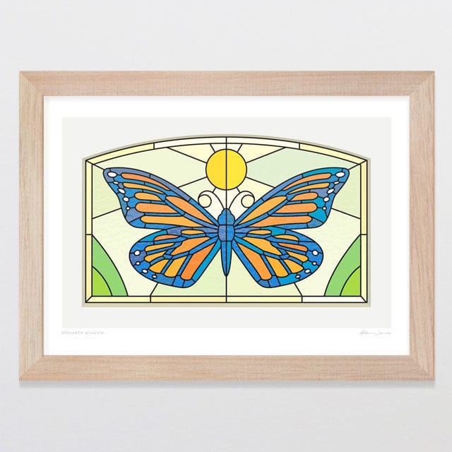 Glenn Jones Art Monarch Window Art Print Art Print A4 / Oak