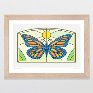 Glenn Jones Art Monarch Window Art Print Art Print A4 / Oak