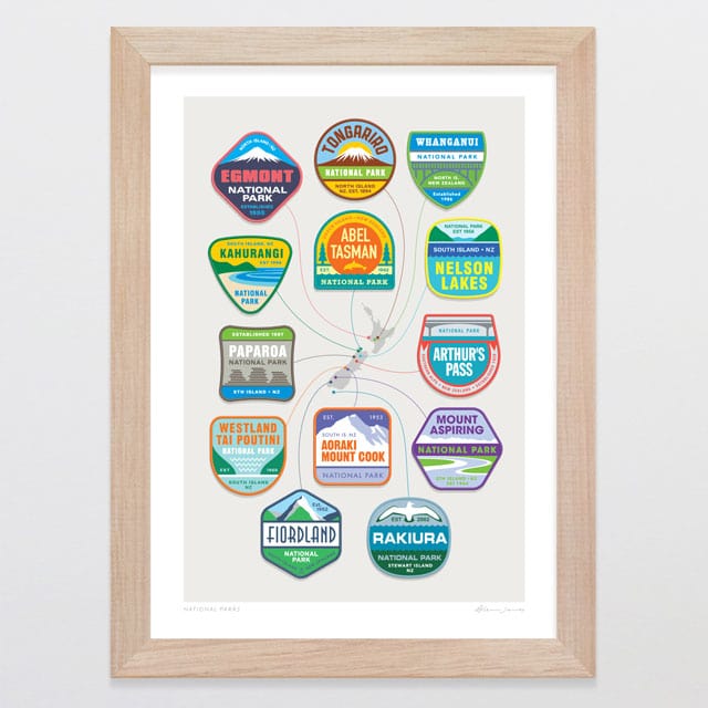 Glenn Jones Art National Parks Art Print Art Print A4 / Oak