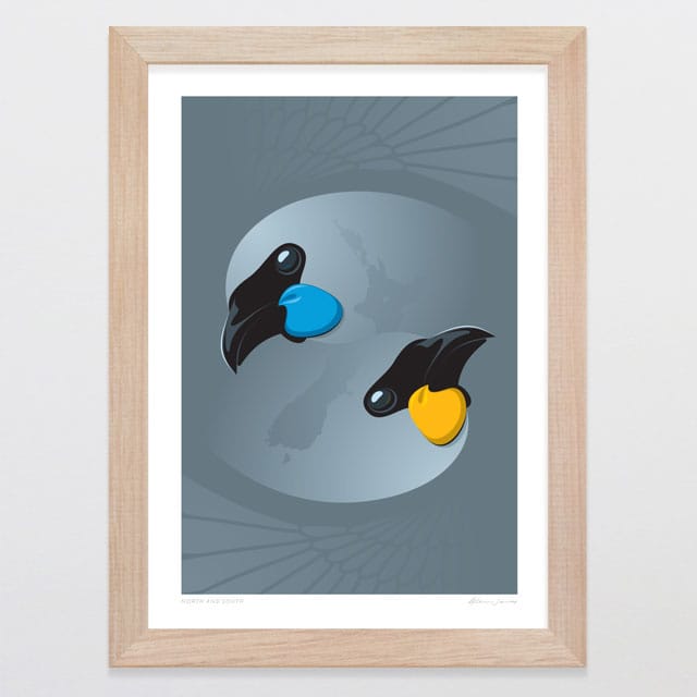 Glenn Jones Art North And South Art Print A4 / Oak