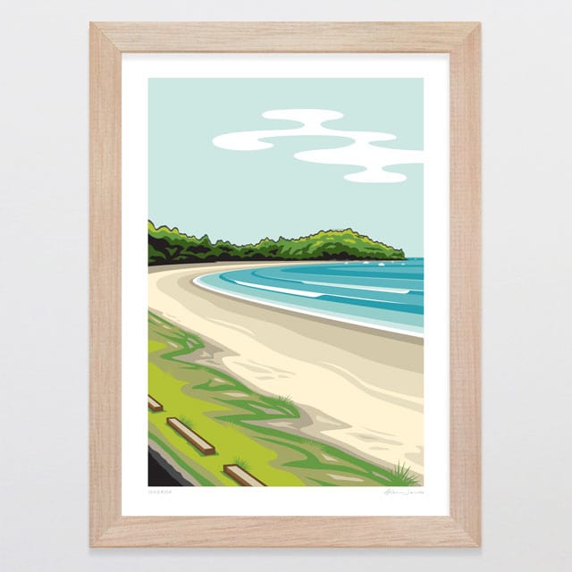 Glenn Jones Art Oneroa Art Print Art Print A4 / Oak