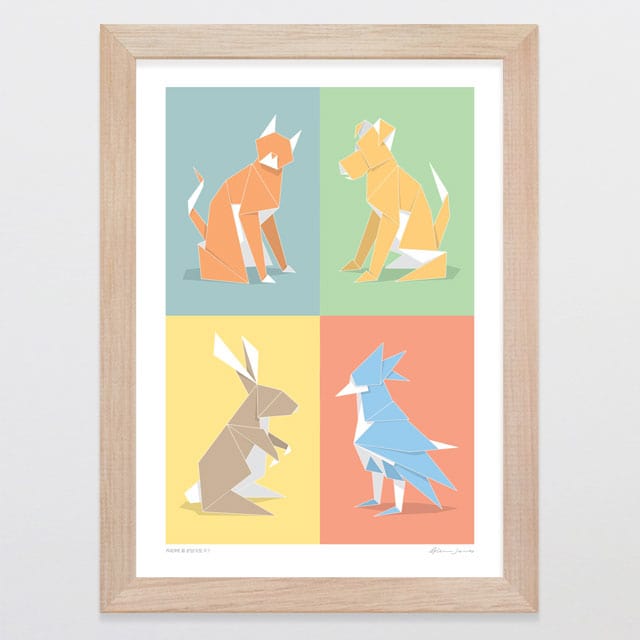 Glenn Jones Art Paper Pets Art Print Art Print A4 / Oak