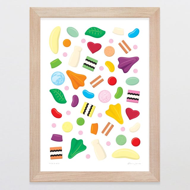 Glenn Jones Art Pick & Mix Art Print Art Print A4 / Oak
