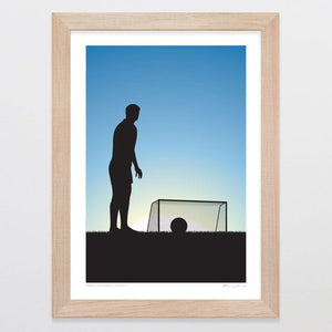 Glenn Jones Art Practice Makes Perfect - Football Boy Art Print Art Print A4 / Oak