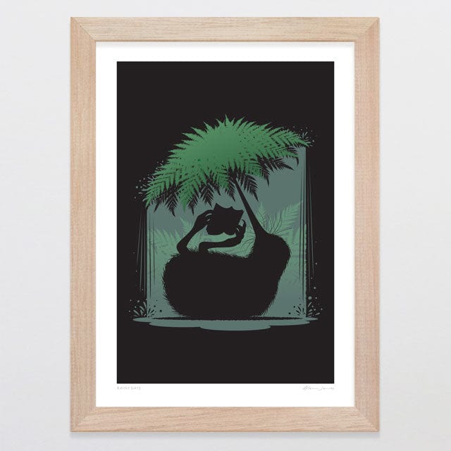 Glenn Jones Art Rainy Days Art Print Art Print A4 / Oak
