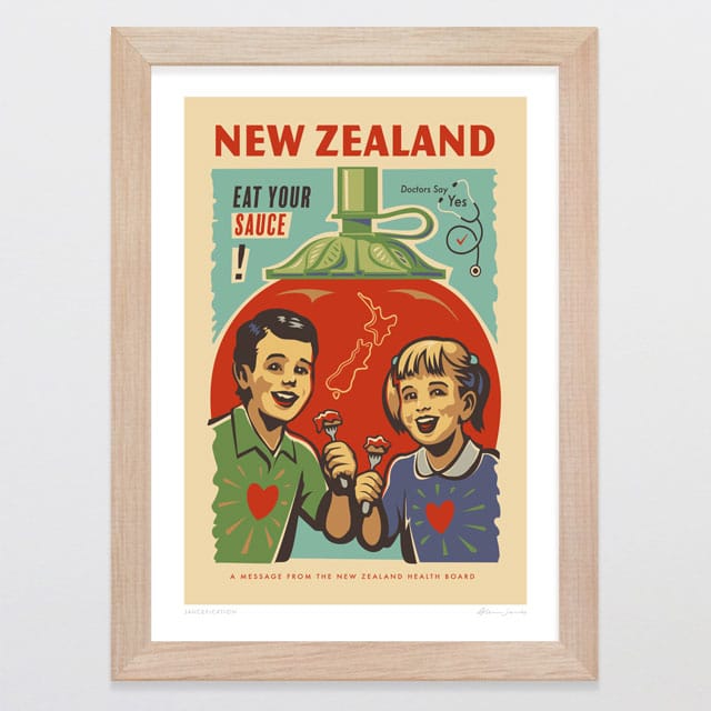 Glenn Jones Art Saucefication Art Print Art Print A4 / Oak