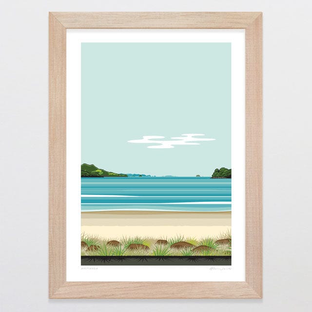 Glenn Jones Art Whitianga Art Print Art Print A4 / Oak