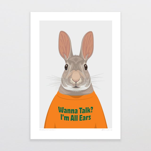 Glenn Jones Art Animals In T-shirts 7 Art Print Art Print A4 / Unframed