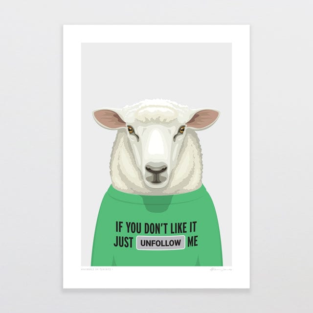 Glenn Jones Art Animals In Tshirts 1 Art Print Art Print A4 / Unframed