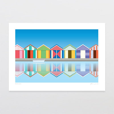 Boatsheds Art Print