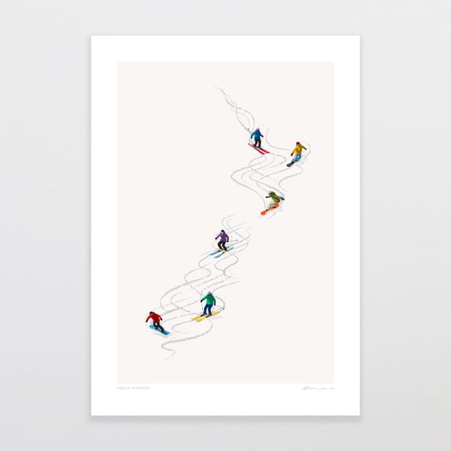 Glenn Jones Art Fresh Powder Art Print Art Print A4 / Unframed