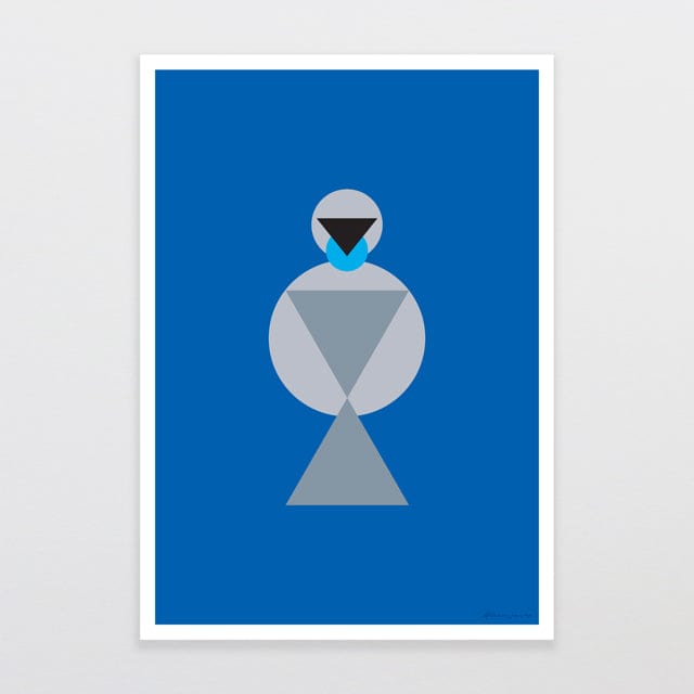 Glenn Jones Art Geometric Kokako Art Print A4 / Unframed