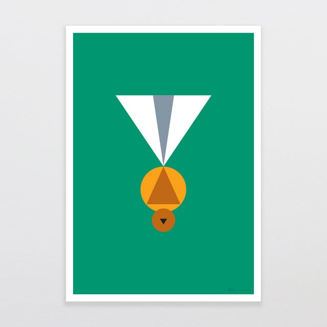 Glenn Jones Art Geometric Piwakawaka Art Print A4 / Unframed