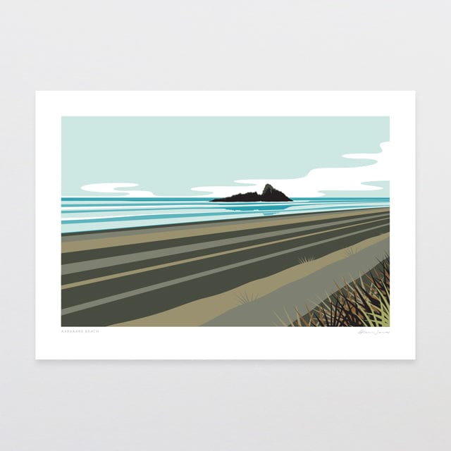 Glenn Jones Art Karekare Beach Art Print Art Print A4 / Unframed