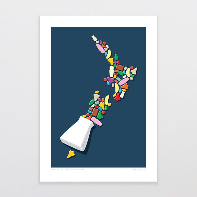 Glenn Jones Art Land Of The Long Lolly Mixture Art Print Art Print A4 / Unframed