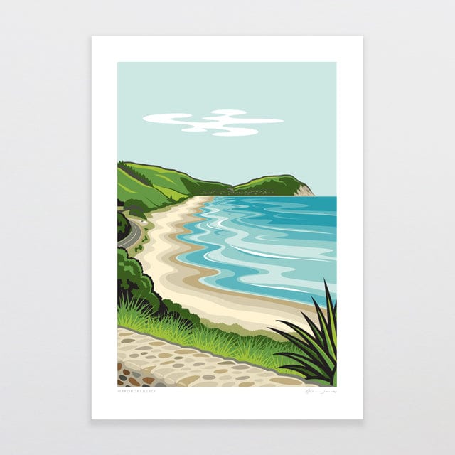 Glenn Jones Art Makorori Beach Art Print Art Print A4 / Unframed