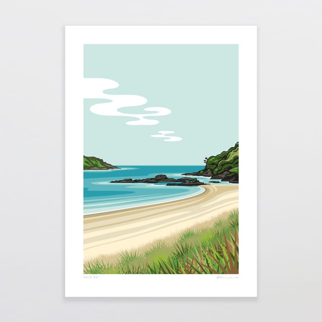 Glenn Jones Art Matai Bay Art Print Art Print A4 / Unframed