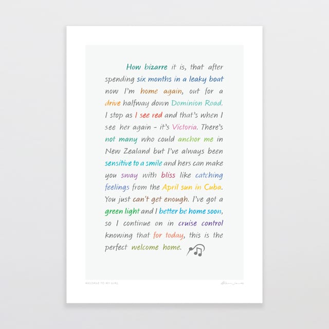 Glenn Jones Art Message To My Girl Art Print Art Print A4 / Unframed
