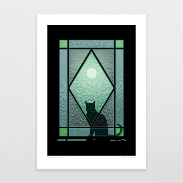 Midnight Window Moonlighting Art Print by NZ Artist Glenn Jones - Glenn Jones Art