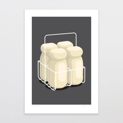 Milk Bottles Art Print
