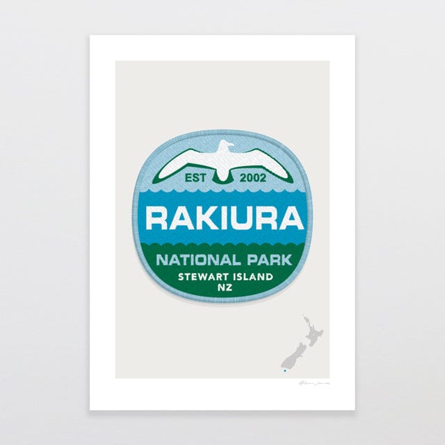 Glenn Jones Art National Park Patch - Rakiura Art Print Art Print A4 / Unframed