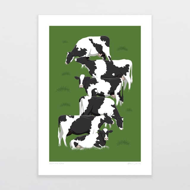 Glenn Jones Art Seen And Herd Art Print Art Print A4 / Unframed