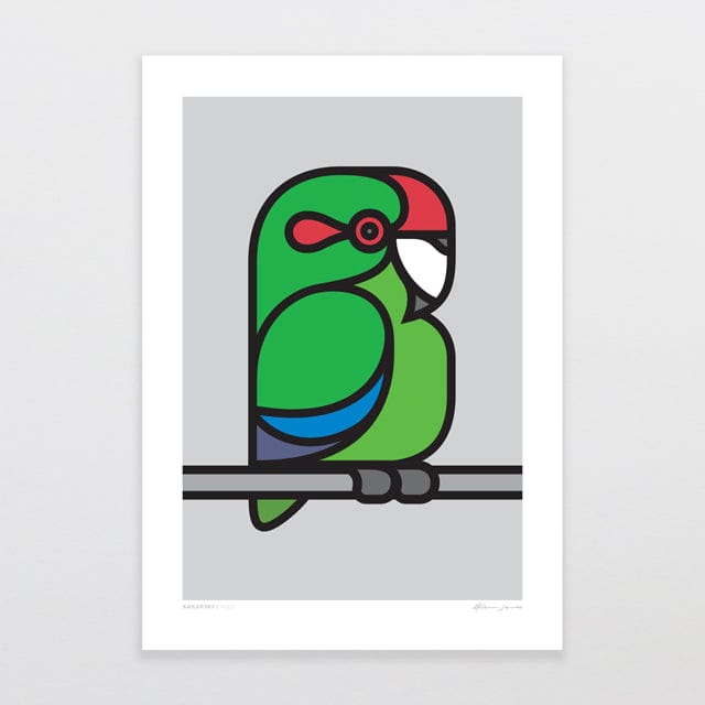 Glenn Jones Art Simply Kākāriki Art Print Art Print A4 / Unframed