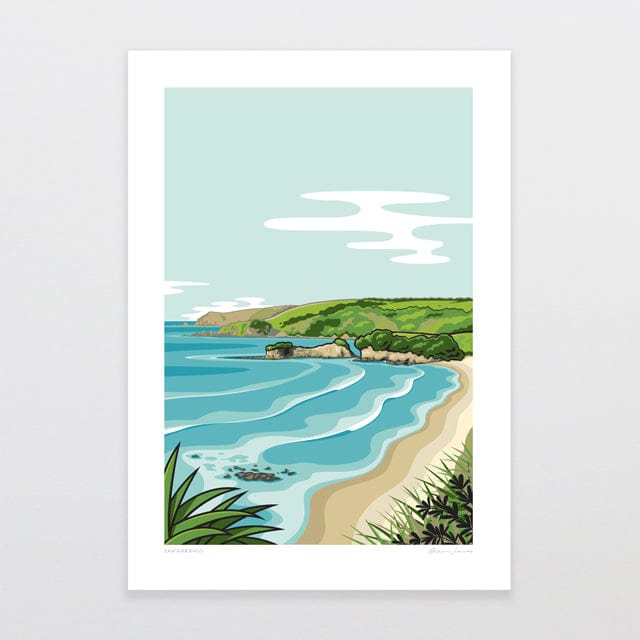 Glenn Jones Art Tāwharanui Art Print Art Print A4 / Unframed