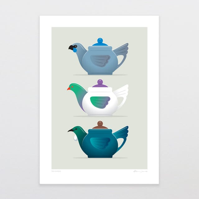 Glenn Jones Art Tea Birds Art Print Art Print A4 / Unframed