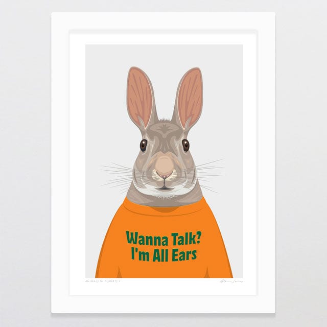 Glenn Jones Art Animals In T-shirts 7 Art Print Art Print A4 / White