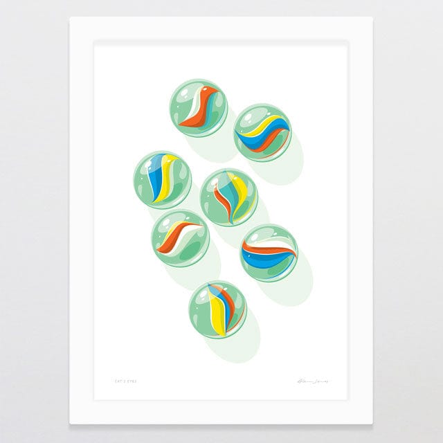 Glenn Jones Art Cat's Eyes Art Print Art Print A4 / White