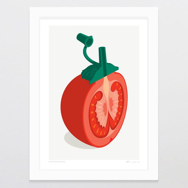 Glenn Jones Art Chopped Tomato Art Print Art Print A4 / White