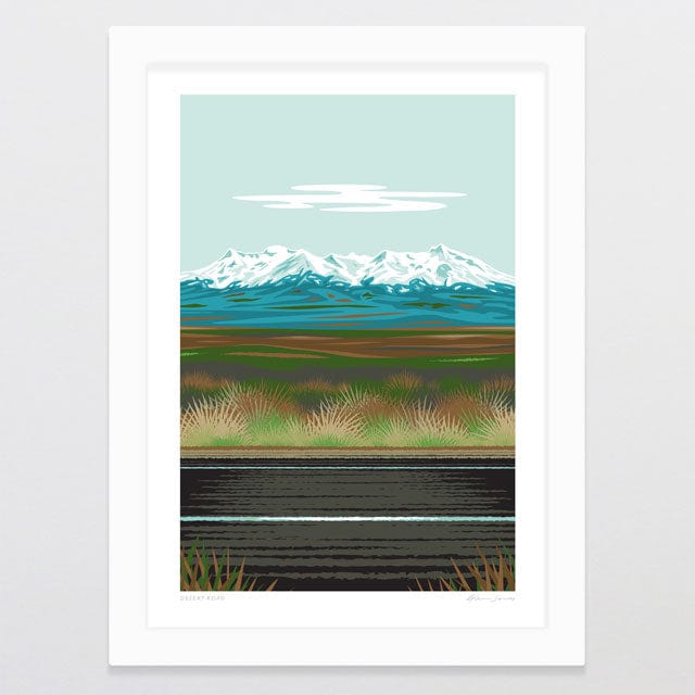 Glenn Jones Art Desert Road Art Print Art Print A4 / White