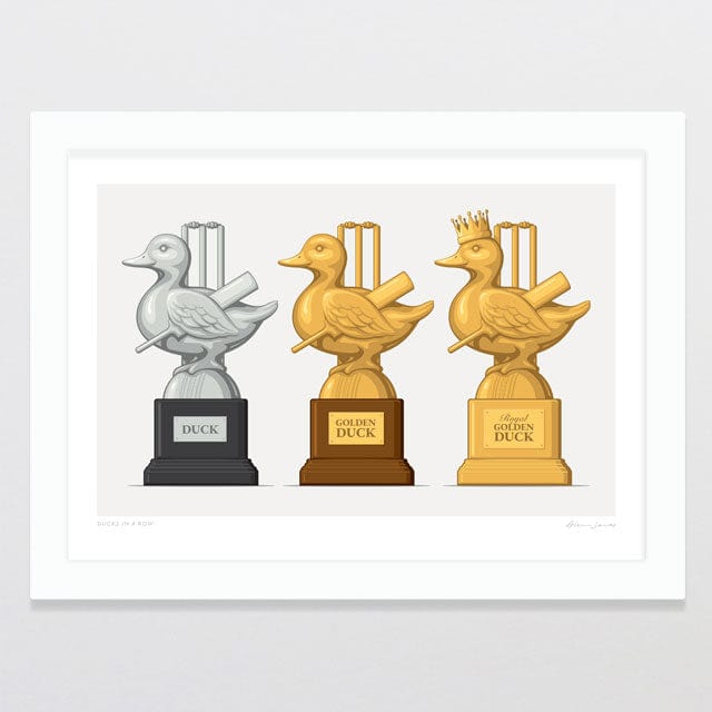 Glenn Jones Art Ducks In A Row Art Print Art Print A4 / White