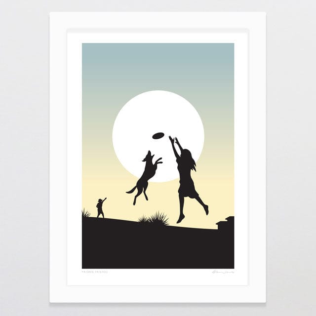 Glenn Jones Art Frisbee Friends Art Print Art Print A4 / White