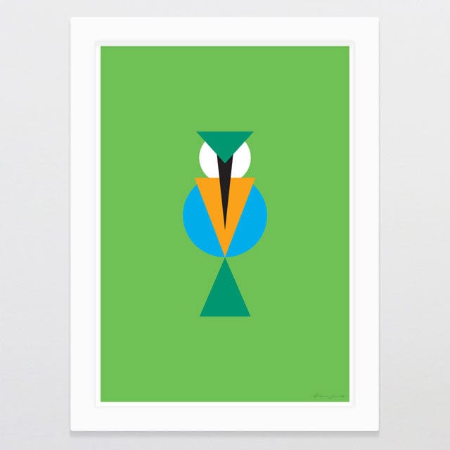 Glenn Jones Art Geometric Kotare Art Print A4 / White