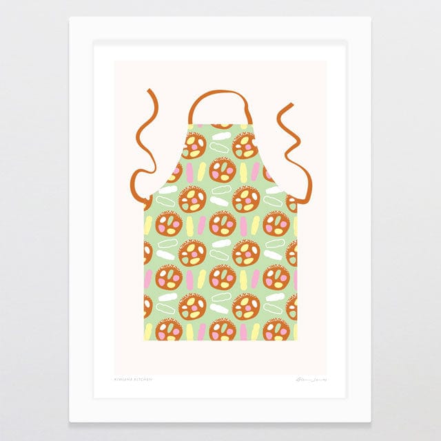 Glenn Jones Art Kiwiana Kitchen - Lolly Cake Art Print Art Print A4 / White