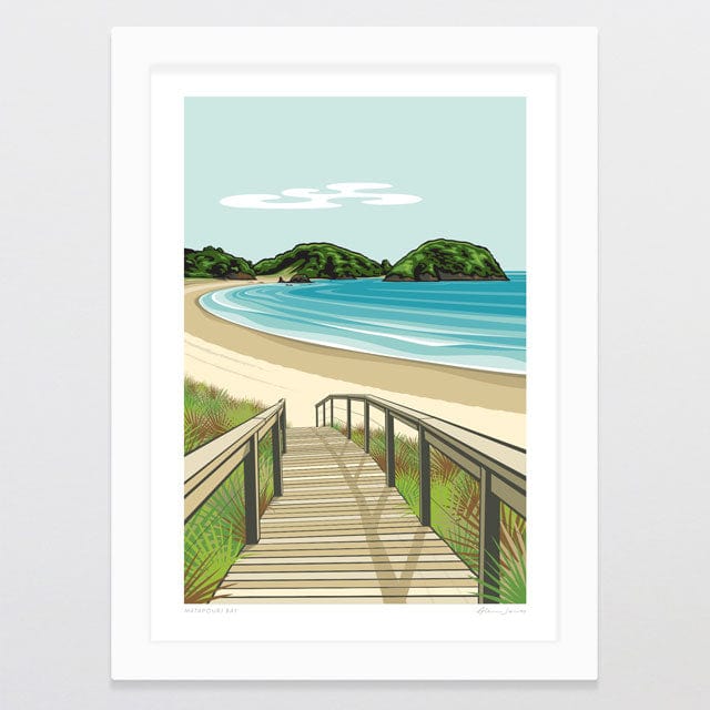 Glenn Jones Art Matapouri Bay Art Print Art Print A4 / White