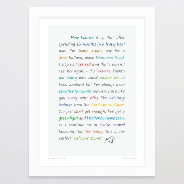 Glenn Jones Art Message To My Girl Art Print Art Print A4 / White