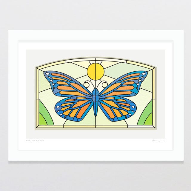 Glenn Jones Art Monarch Window Art Print Art Print A4 / White